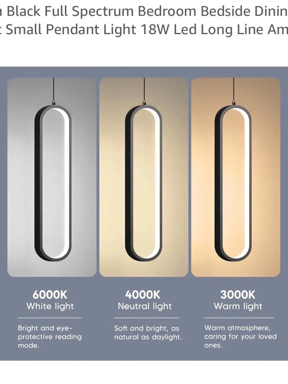 Modern Black LED Pendant Light by